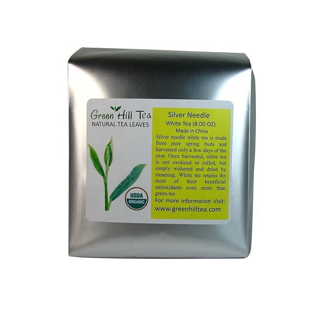 Organic Silver Needle White Tea, Greenhilltea Natural Organic Silver Needle White Tea has a savoury aroma – 8 OZ-StrideForce Fitness
