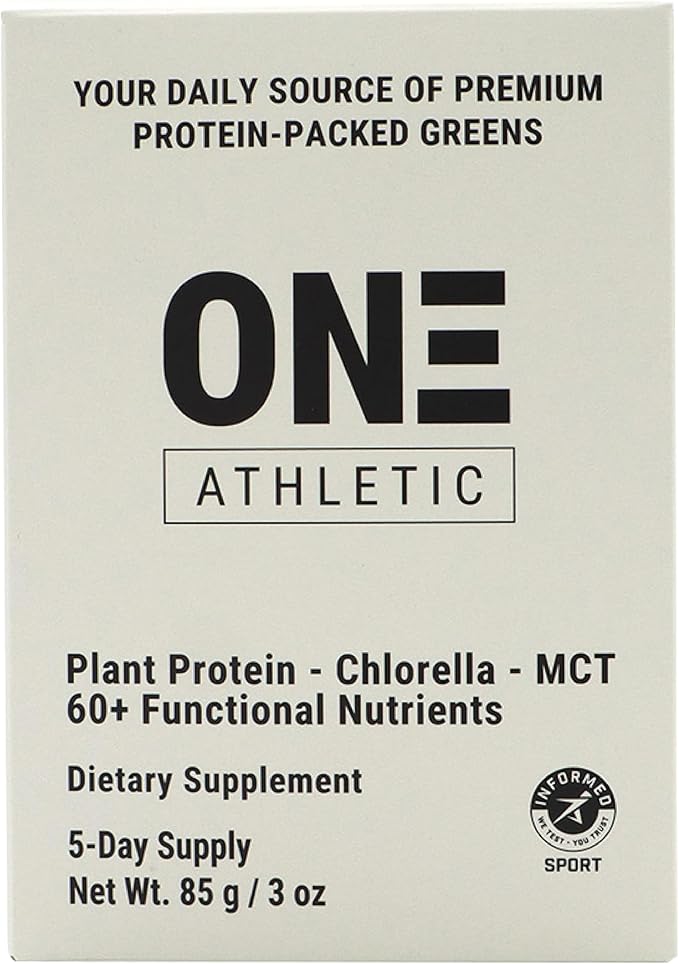 ON3 Athletic Protein Greens Supplement with chlorella, eleuthero and MCT Powder (5 Servings, Herbal)-StrideForce Fitness