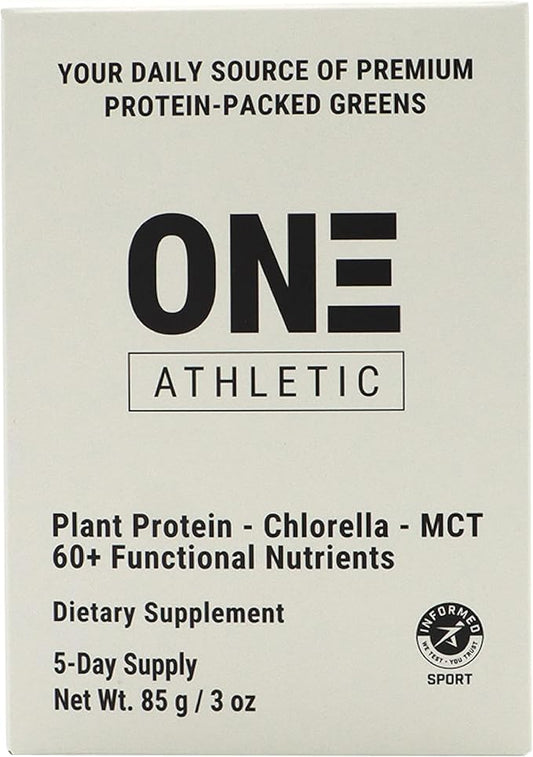 ON3 Athletic Protein Greens Supplement with chlorella, eleuthero and MCT Powder (5 Servings, Herbal)-StrideForce Fitness