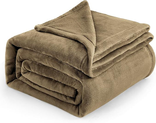 Bedsure Fleece Blankets Queen Size Camel - Bed Blanket Soft Lightweight Plush Fuzzy Cozy Luxury Microfiber, 90x90 inches-StrideForce Fitness