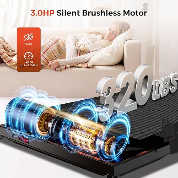 Portable Foldable Treadmills for Home, Small Folding Treadmill for Home Office with 300 LBS Capacity, Walking Running Exercise Electric Compact Treadmill with LED Display-StrideForce Fitness