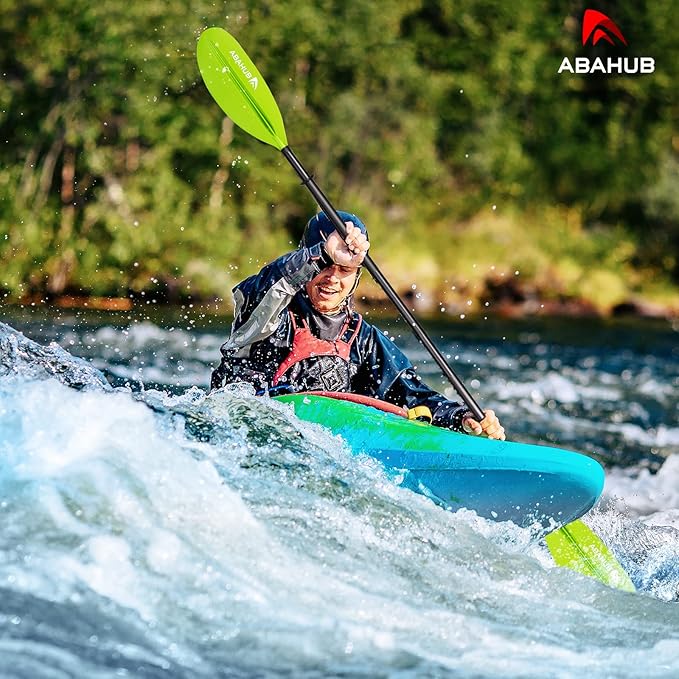 Abahub Kayak Paddle, 90.5 Inches Kayaking Oars for Boating, Canoeing with Free Paddle Leash, Aluminum Alloy Shaft Black/Blue/Green/Orange/Yellow Plastic Blades-StrideForce Fitness
