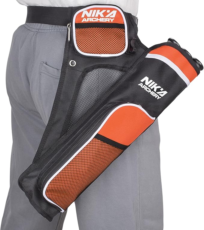 Archery Arrow Quiver Holder, 3-Tubes Hip Quiver Arrow Bag with Adjustable Belt for Youth & Adults Arrows Hunting Target Practicing-StrideForce Fitness