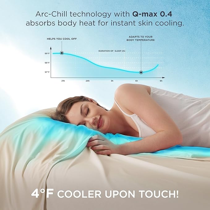 Bedsure Summer Cooling Blanket King Size for Hot Sleepers with Sports Mesh Design, Arc-Chill Q-Max 0.4 Lightweight Breathable Ice Cold Blanket for Night Sweats, 108 x 90 Inches, Mesh Beige-StrideForce Fitness