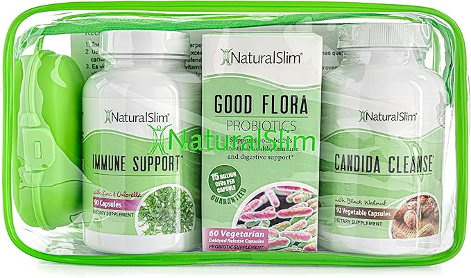 NaturalSlim Candida Cleanse Support Supplements Bundle - Candiseptic Kit Anti Overgrowth, Gut & Colon Cleansing Capsules - Formulated by Frank Suarez (2 Pack)-StrideForce Fitness