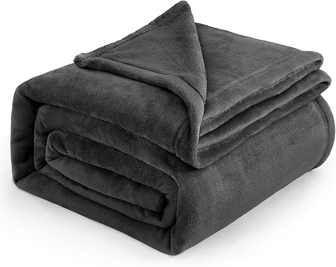 Bedsure Fleece Blankets Queen Size Dark Grey - Bed Blanket Soft Lightweight Plush Fuzzy Cozy Luxury Microfiber, 90x90 inches-StrideForce Fitness
