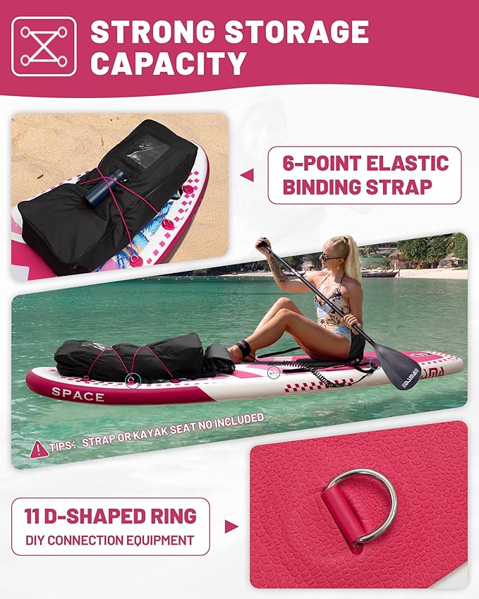 DAMA 11'*34"*6" Inflatable Paddle Board, Paddle Boards for Adults,Sup,Lightweight and Durable, Easy to Inflate, Versatile in Style, Fully Functional, Equipped w/High Grade Accessories.-StrideForce Fitness