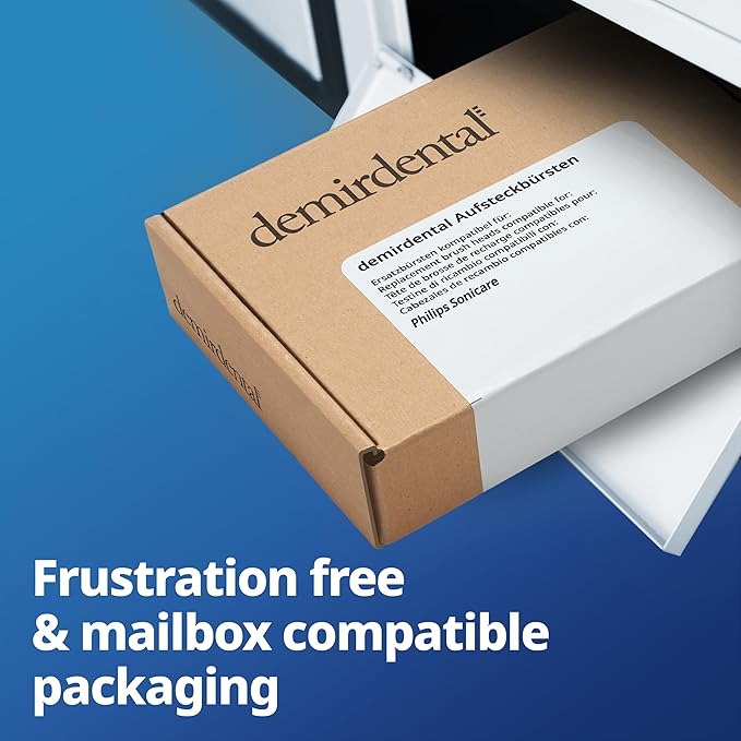 demirdental Toothbrush Heads Sensitive Compatible with Philips Sonicare Toothbrush Heads - Soft Replacement Heads for Sensitive Gums and Teeth - Gentle Brush Heads - White 8 Pack