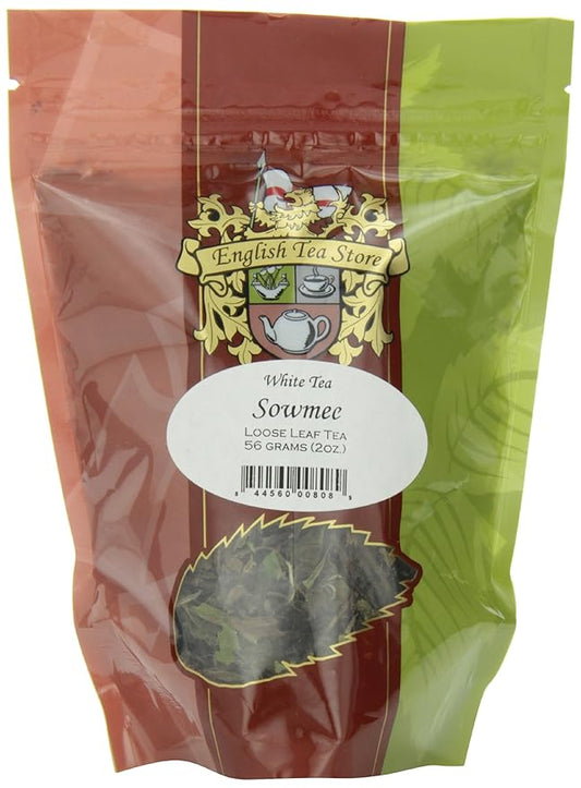 Sowmee White Tea Loose Leaf | Mildly Oxidized Chinese White Tea with Full-Body Flavor | 2oz Pouch | Late Harvest Spring Leaves with Oolong-Like Notes | English Tea Store-StrideForce Fitness