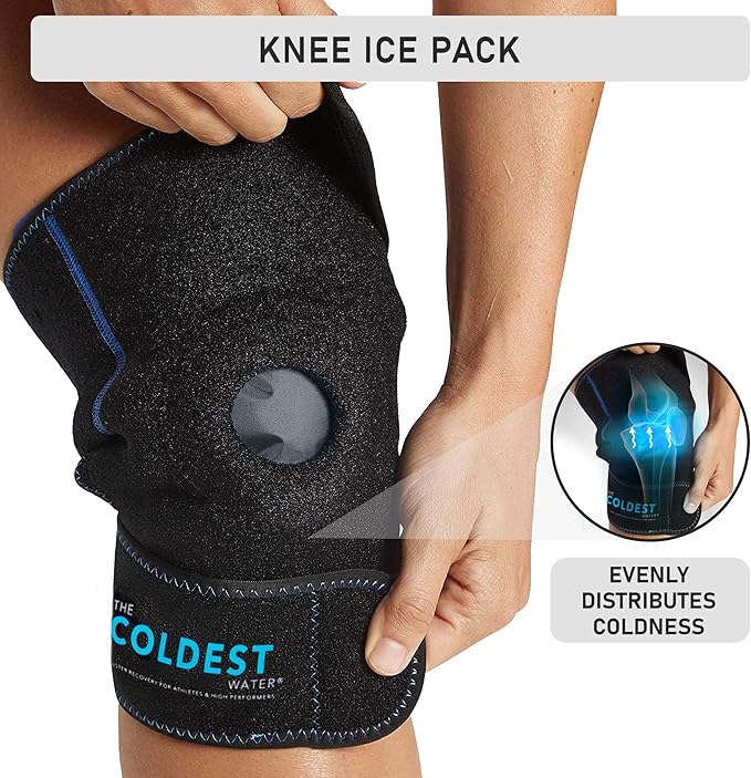Coldest Knee Ice Pack Wrap, Hot and Cold Therapy - Reusable Compression for Meniscus Tear, Injury Recovery, Sprains, Swelling, Ice Packs After Surgery, Rheumatoid Arthritis, ICY Cold Brace - 2 Pack-StrideForce Fitness