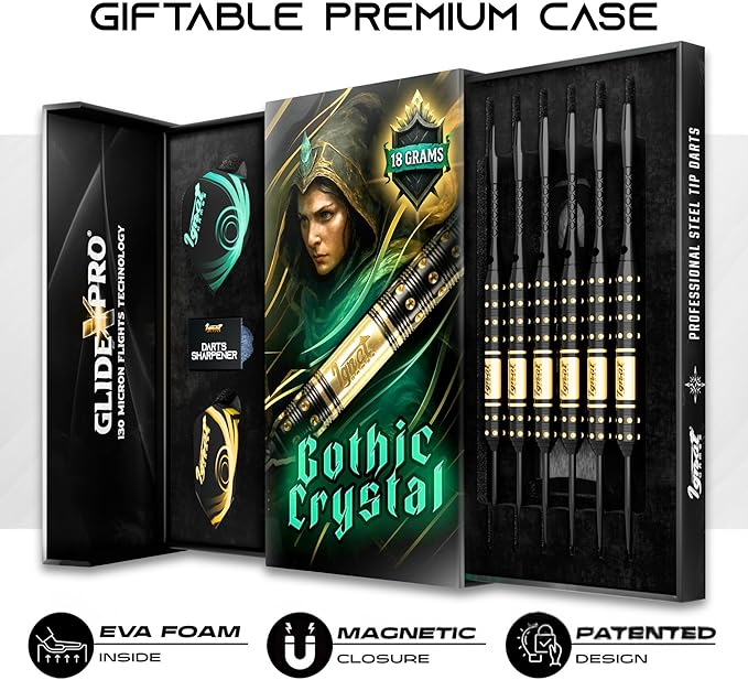 IgnatGames Premium Steel Tip Darts – 3/6/12 Pack Brass Barrels with Aluminum Shafts, 16 GlideXPro Flight Set, Tool Kit & Giftable Case-StrideForce Fitness