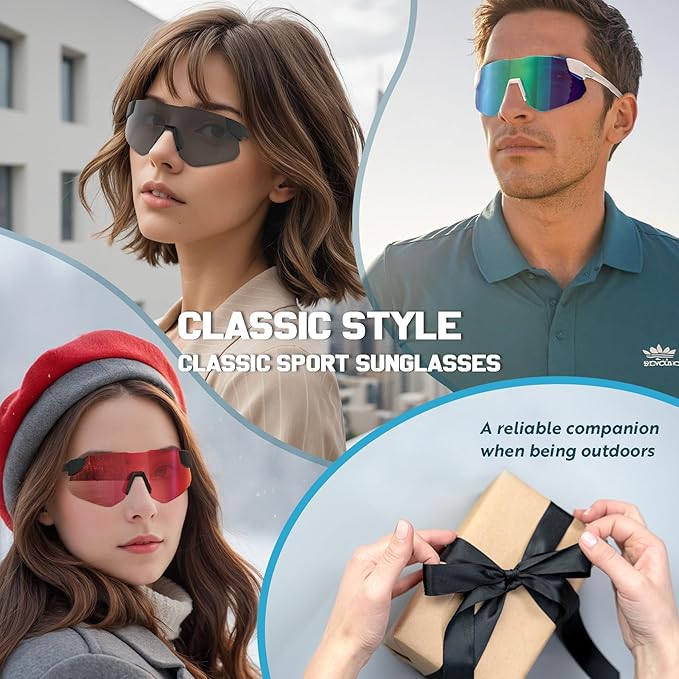 YAMAS Sport Sunglasses for Mens Womens, Wrap around Sunglasses, Non-Slip Nose Pads for Climbing and Running, UV400 Protection-StrideForce Fitness