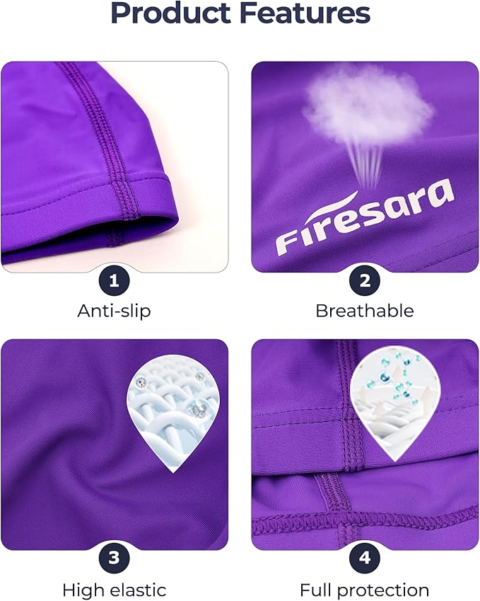 Firesara Fabric Swim Cap, High Elasticity Swimming Cap Keeps Hair Clean Breathable Fit Both Long Hair Short Hair, Swim Caps Woman Girls Men Kids One Size Hat-StrideForce Fitness