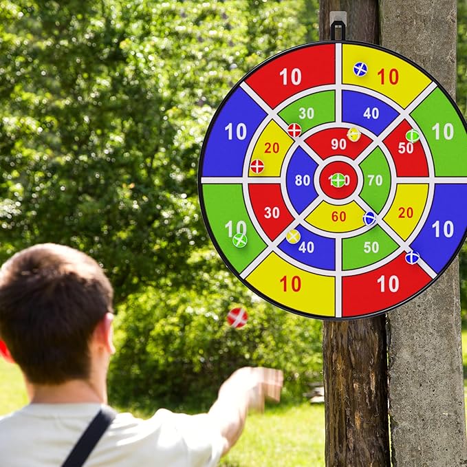 BooTaa 29" Large Dart Board for Kids, Kids Dart Board with Sticky Balls, Boys Toys, Indoor/Sport Outdoor Fun Party Play Game Toys, Birthday Gifts for 3 4 5 6 7 8 9 10 11 12 Year Old Boys Girls-StrideForce Fitness