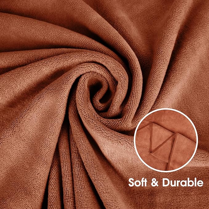 JML Microfiber Towels, Bath Towel Sets (6 Pack, 27" x 55") - Extra Absorbent, Fast Drying, Multipurpose for Bath, Swimming, Fitness, Sports, Yoga, Violet/Coffee/Blue-StrideForce Fitness