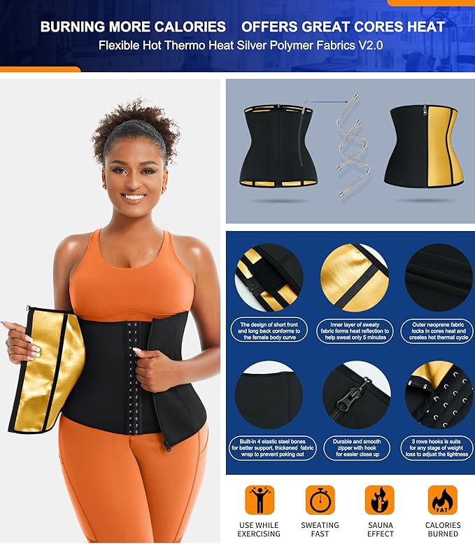 TrainingGirl Waist Trainer for Women Lower Belly Waist Trimmer Corset Tummy Wrap Workout Sweat Belt Band Sports Sauna Suit-StrideForce Fitness