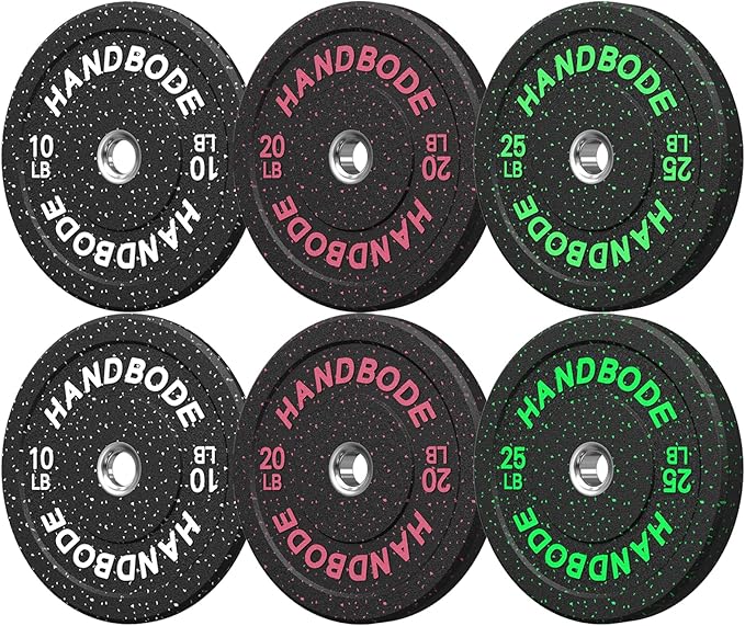 2-Inch Bumper Plates High Bounce, Olympic Weight Plate Set 45/100/160/190/260/300lb, Barbell Weight Plates Set for Home Gym, Colored Weights Rubber Strength Training Plate for Weight Lifting-StrideForce Fitness