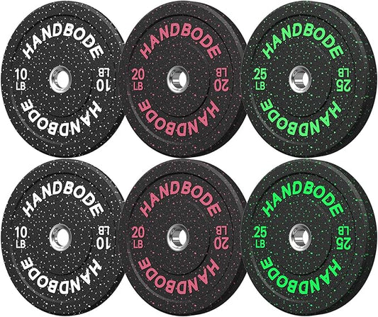 2-Inch Bumper Plates High Bounce, Olympic Weight Plate Set 45/100/160/190/260/300lb, Barbell Weight Plates Set for Home Gym, Colored Weights Rubber Strength Training Plate for Weight Lifting-StrideForce Fitness