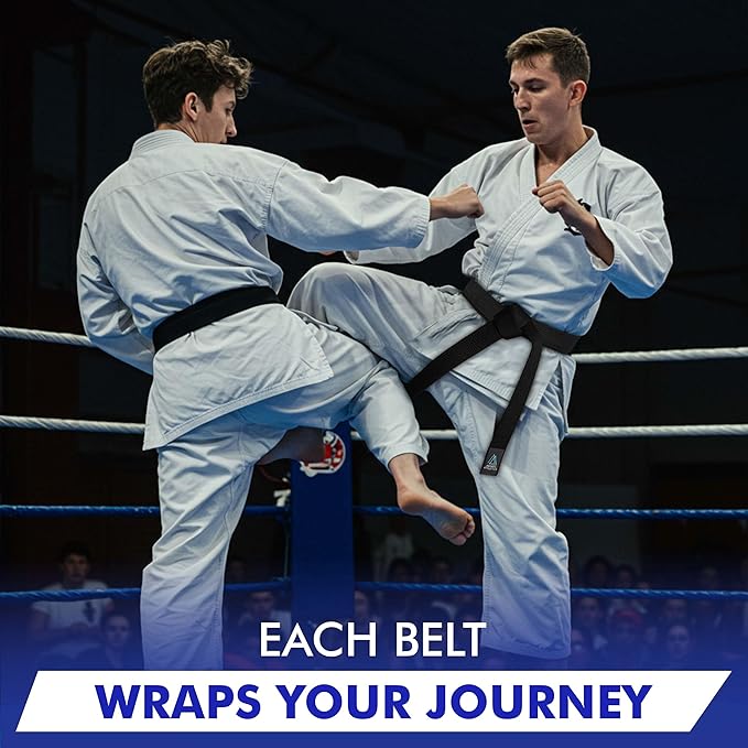 BJJ Belt for Men & Women Brazilian Jiu Jitsu Belt with Ranking Stripes Sleeve Bar Kids Jiu Jitsu Gi Belt-StrideForce Fitness