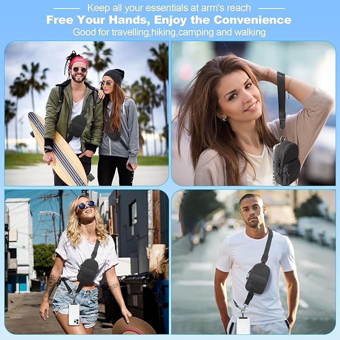 Phone Strap Crossbody Wrist Strap, Upgraded Phone Lanyard with Adjustable Purse-StrideForce Fitness