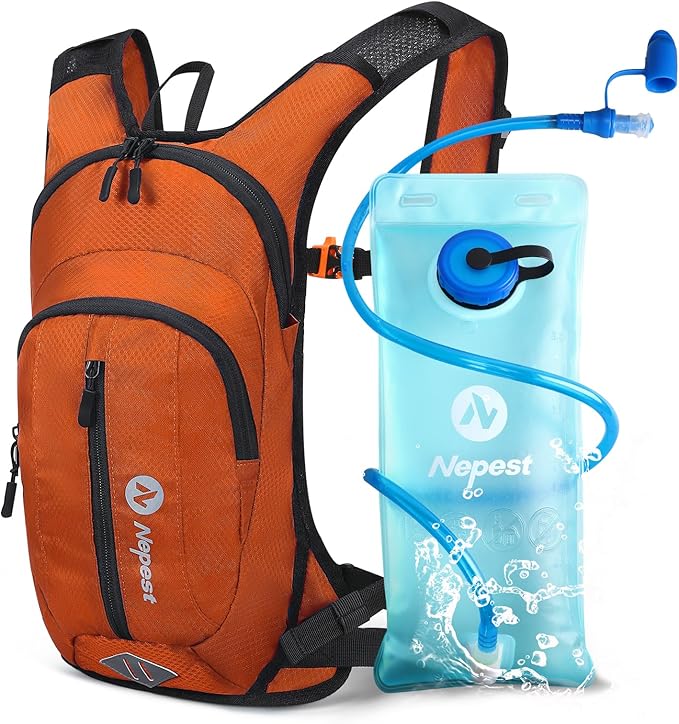 Nepest Hydration Pack Backpack for Women & Men, Lightweight Water Backpack with 2L Water Bladder for Hiking Cycling Running Biking-StrideForce Fitness
