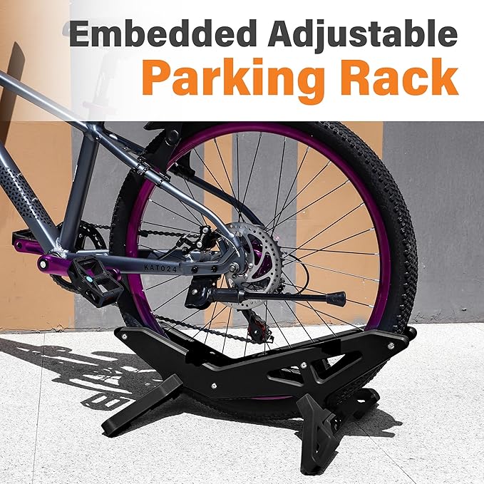 Adjustable Bike Parking Stand Fits 16-29 Inch Bicycles, Compatible with 23c-3.0 Tire Width – Heavy-Duty Plastic, Easy Installation, Stylish Two-Tone Design (Black(2 Pack))-StrideForce Fitness