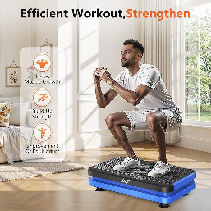 AXV Vibration Plate Fitness Platform Exercise Machine Vibrating Lymphatic Drainage Shaking Full Body Shaker Workout Vibrate Stand Shake Board Sport Gym for Weight Loss Fat Burner for Women Men-StrideForce Fitness