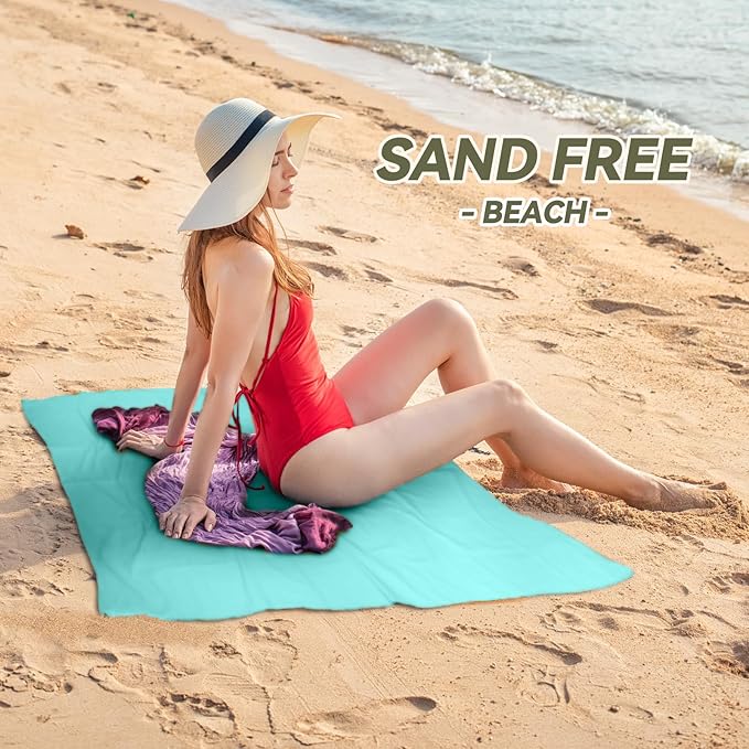 Microfiber Beach Towel-Perfect for Travel, Sports, Camping, Swimming, Yoga, Gym- Quick Dry, Sand Free, Compact, Lightweight, Absorbent (Mint,Medium(130x70cm, 51x27”))
