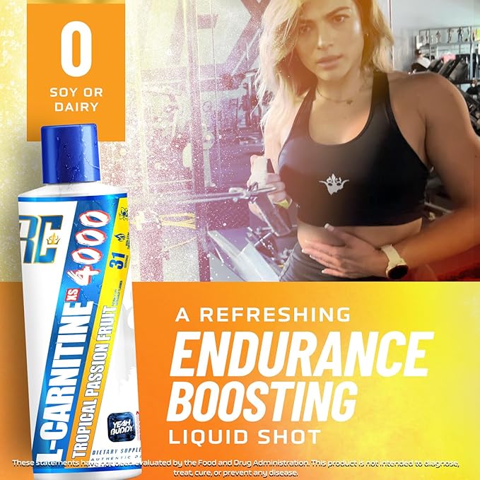 Ronnie Coleman Signature Series L Carnitine XS 4000 Liquid, Stimulant Free, Sugar Free, Zero Carbs, Lean Muscle Strength Support for Men & Women, 16 Oz (16 oz, Tropical Passion Fruit (4000))-StrideForce Fitness