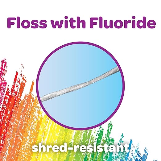 GUM Crayola Kids Flossers with Fluoride - Designed for Little Hands - Fun Grape Flavor - Easy to Use Kids Floss Picks for Children Ages 3+, 40 Count (Pack of 6)