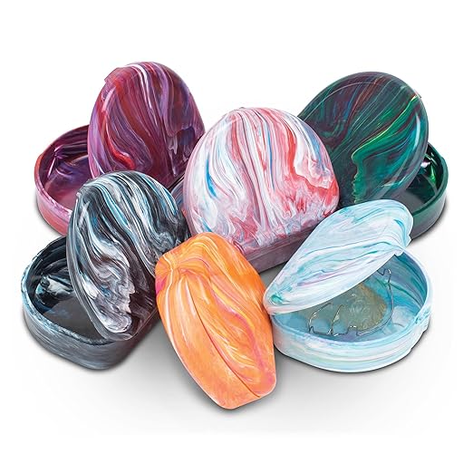 Designer Marbled Retainer Cases, Assorted Colors, 24 Pack