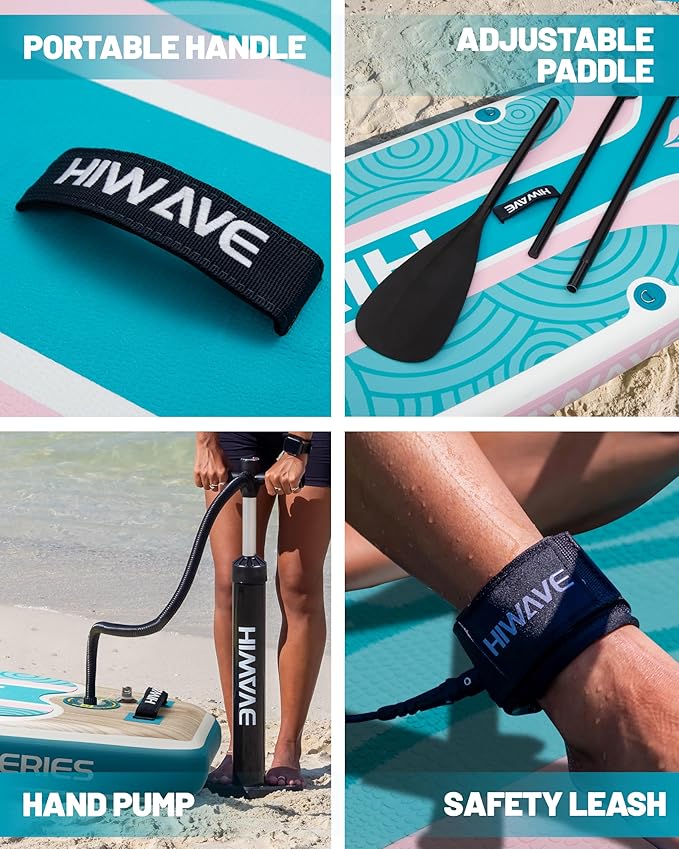 Inflatable Paddle Board 11 '* 34 "* 6" Extra Wide Sup Board, 420lb Capacity Paddle Board for Adults, Suitable for Sea and Lakes, 2+1Family Board-StrideForce Fitness