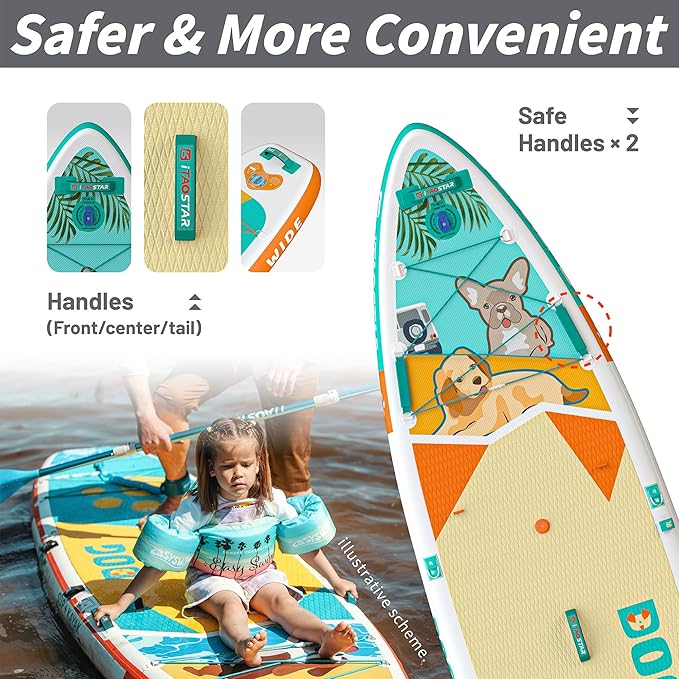 Joy 8'×29"/11'×35" Inflatable Paddle Board for Kids, One-Stop Premium SUP Accessories, Stand Up Paddle Board for More Balance, Tailored Fins for More Fun-StrideForce Fitness