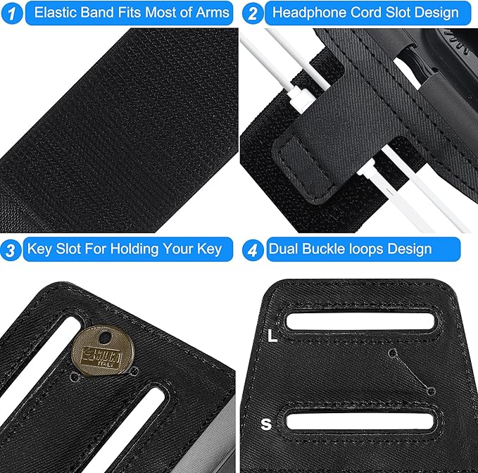 2 Pack Cell Phone Holder Armband - Reflective & Adjustable Wristband Strap Arm Bands Case Compatible with iPhone 16 15 14 13 12 Mini Pro Max Plus Samsung Galaxy Pixel for Workout Exercise Sports-StrideForce Fitness