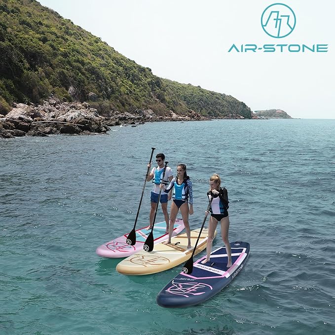 AIR-STONE 10'6” 450 lb Capacity，Inflatable Stand Up Paddle Board with sup Accessories Including Backpack, Repairing Kits, Non-Slip Deck, Leash, 3 Fins, Paddle and Hand Pump-StrideForce Fitness