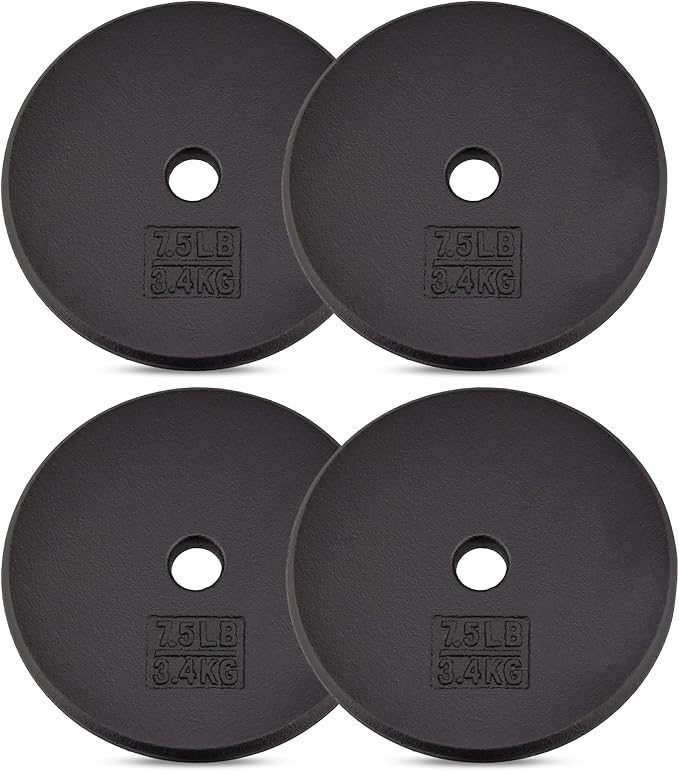 Yes4All Standard 1" Cast Iron Weight Plate - Ideal for Strength Training - Multiple Weight: 5LB to 25LB (Single & Set of 4)-StrideForce Fitness