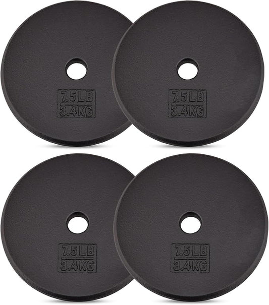 Yes4All Standard 1" Cast Iron Weight Plate - Ideal for Strength Training - Multiple Weight: 5LB to 25LB (Single & Set of 4)-StrideForce Fitness