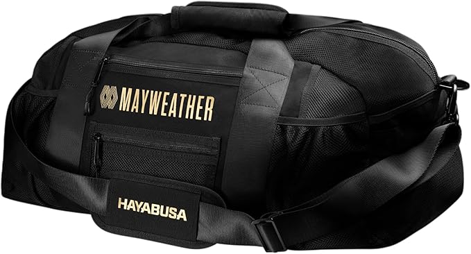 Hayabusa Mayweather Mesh Gym Bag - Black/Gold, 70L-StrideForce Fitness