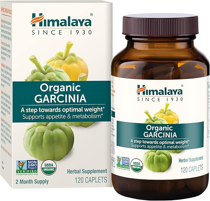 Himalaya Organic Garcinia Cambogia Herbal Supplement, Appetite Support, Lipid Metabolism, Weight Support, USDA Organic, Non-GMO, Vegan, 600 mg, 120 Plant-Based Caplets-StrideForce Fitness