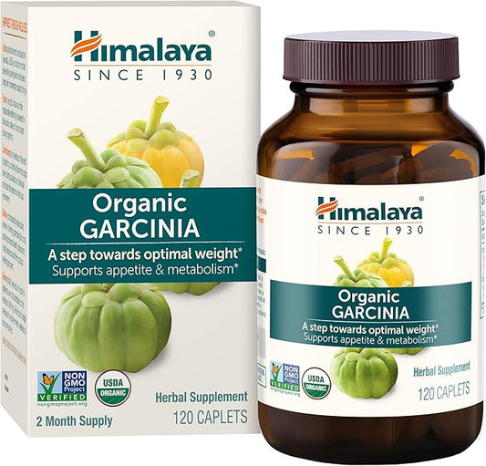 Himalaya Organic Garcinia Cambogia Herbal Supplement, Appetite Support, Lipid Metabolism, Weight Support, USDA Organic, Non-GMO, Vegan, 600 mg, 120 Plant-Based Caplets-StrideForce Fitness