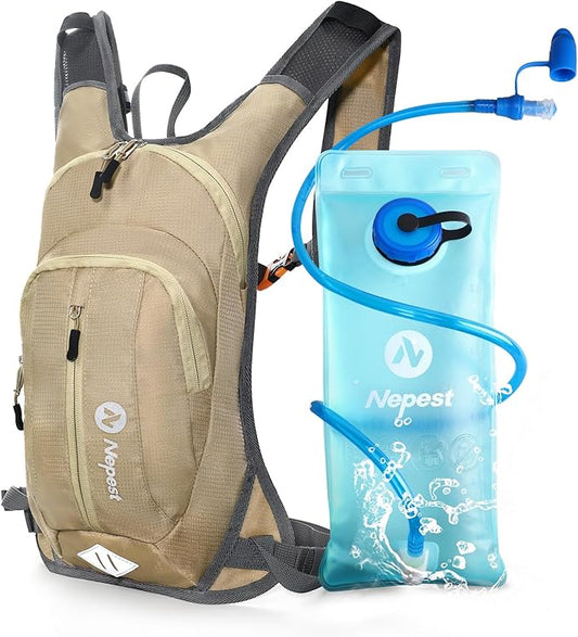 Nepest Hydration Pack Backpack for Women & Men, Lightweight Water Backpack with 2L Water Bladder for Hiking Cycling Running Biking-StrideForce Fitness