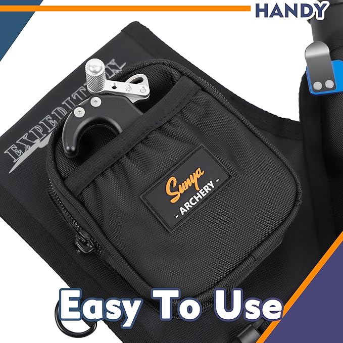 SUNYA Archery Hip Quiver for Arrows. Includes 3 Tubes Arrow Holder, Accessories Pockets and Waist Belt. Fit for Compound and Recurve Bow Practice.-StrideForce Fitness
