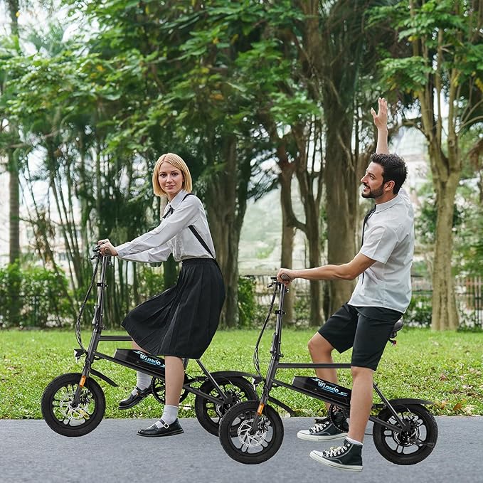Winado Electric Bike for Adults, 14" Folding Electric Bicycle 450W Motor with Dual Disc Brakes, Max Range 25Miles(Pedal-Assist) & Speed 15.5MPH, Foldable Commuter City Ebike for Adults/Teens-StrideForce Fitness