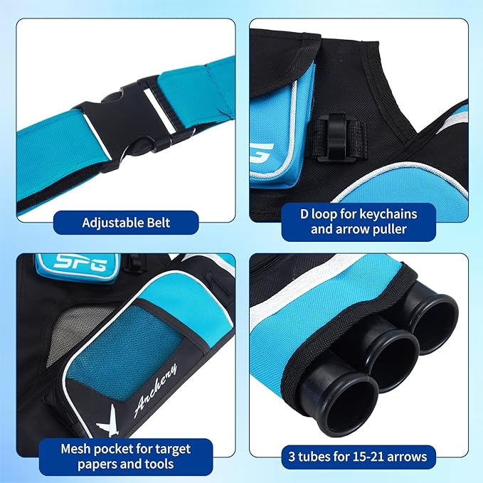 SOPOGER Archery Hip Quiver for Arrows - 3 or 4 Tube Bow Belt Quiver Waist Hanged for Youth Teens Adults Compound Bow Recurve Bow Target Shooting-StrideForce Fitness