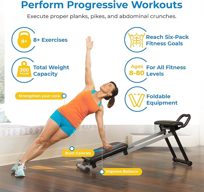 Total Gym Fitness Station, Dynamic Plank Core and Ab Trainer Blast Machine with DVD-StrideForce Fitness