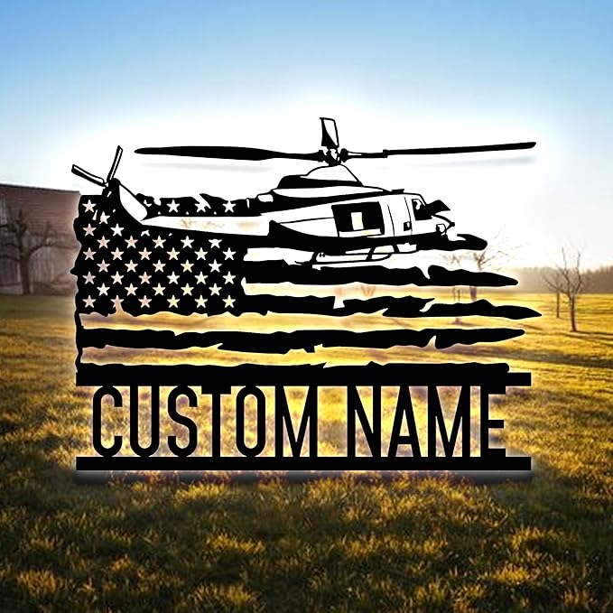 Personalized US Army Helicopter Metal Sign With LED Lights, Custom Helicopter Metal Sign, Hobbie Gifts, Helicopter Sign, Wall Hanging Home Decor Birthday Xmas Gift-StrideForce Fitness