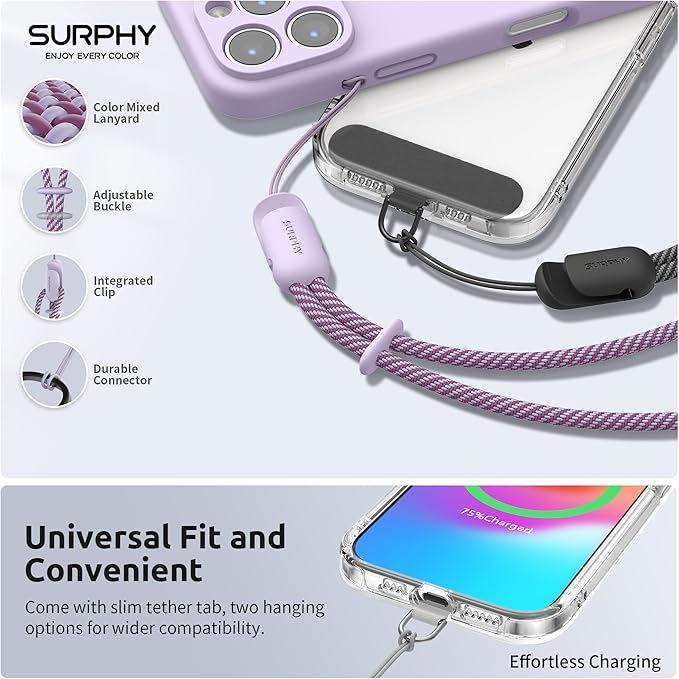 SURPHY 3 Pack Phone Wrist Strap with CellPhone Tether Tab, Cellphone Lanyard, Phone Strap with 2-Color Braided, Wrist Lanyard-StrideForce Fitness