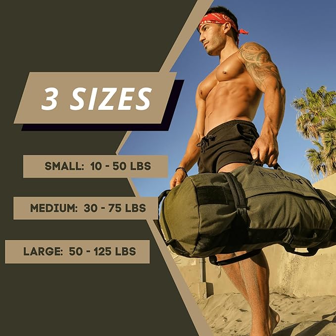 Polyfit Classic Sandbag - Heavy Duty Workout Sandbag for Fitness with 8 Gripping Handles for Sand Bag Weight Training - Multiple Colors & Sizes-StrideForce Fitness