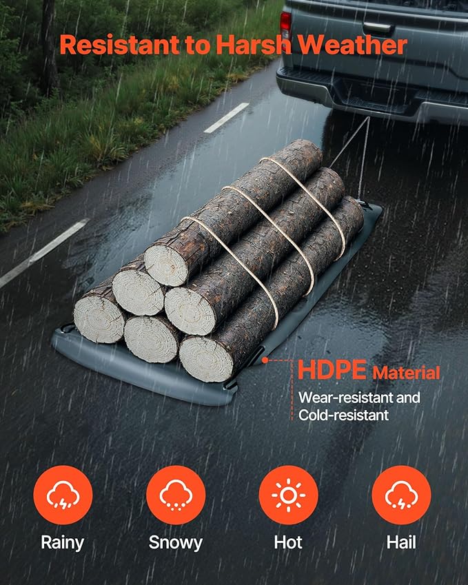 VEVOR Yard Drag Sled, 90 x 46 in, 1500lbs Heavy Duty Utility Sled, HDPE Drag Glider with Ropes & Pull Cables, Hand & Vehicle Use Game Hauler for Firewood Ice Fishing,Compatible with ATVs UTVs Tractors-StrideForce Fitness