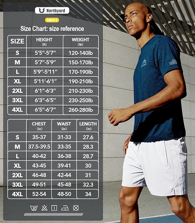 NORTHYARD Men's UPF 50+ Sun Protection Shirts Swim SPF UV Quick Dry Short Sleeve T-Shirts for Athletic Fishing Rash Guard-StrideForce Fitness